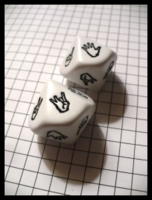 Dice : Dice - 10D - Pair American Sign Language Dice White With Black Figures
